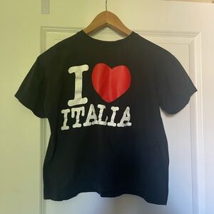 “I ❤️ Italia” Girls 12-14 Black Short Sleeve